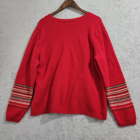 Lane Bryant V-Neck Sweater 22 Lambs Wool Nylon Blend Striped Design Womens  JPT - Picture 2 of 7
